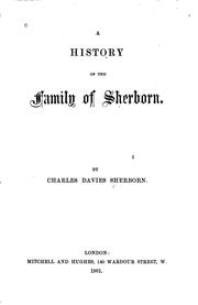Cover of: A History of the Family of Sherborn by Charles Davies Sherborn