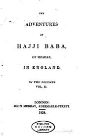 Cover of: The Adventures of Hajji Baba, of Ispahan, in England by James Justinian Morier