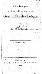 Cover of: Ahndungen einer allgemeinen Geschichte des Lebens by Gotthilf Heinrich von Schubert