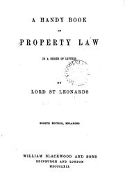 Cover of: A Handy Book on Property Law: In a Series of Letters by Edward Burtenshaw Sugden, Edward Burtenshaw Sugden