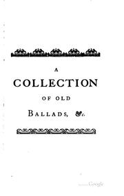 Cover of: A Collection of Old Ballads