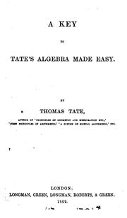 Cover of: A key to Tate's Algebra made easy