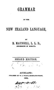 Cover of: A grammar of the New Zealand language