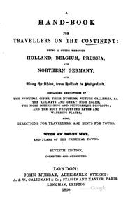 Cover of: A hand-book for travellers on the continent. [1st] [2 issues of the 16th and ...