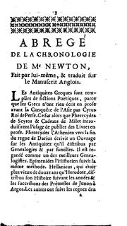 Cover of: Abrégé de la chronologie de M. le Chevalier Isaac Newton, fait par lui-même, & traduit sur le ...