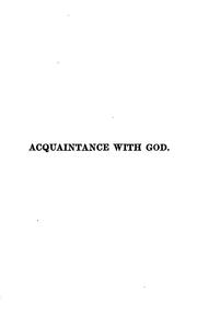 Cover of: A guide to acquaintance with God