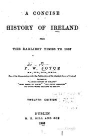 Cover of: A Concise History of Ireland: From the Earliest Times to 1837 by Patrick W. Joyce