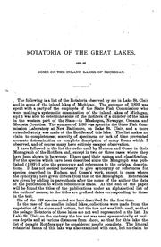 Cover of: A List of the Rotatoria of the Great Lakes and of Some of the Inland Lakes of Michigan ... by Herbert Spencer Jennings
