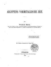 Cover of: Aegyptens vormetallische Zeit