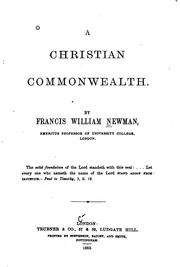 Cover of: A Christian Commonwealth