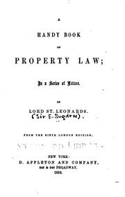 Cover of: A Handy Book on Property Law: In a Series of Letters by Edward Burtenshaw Sugden