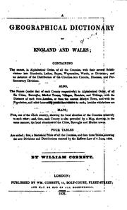 Cover of: A Geographical Dictionary of England and Wales