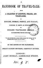 Cover of: A HANDBOOK OF TRAVEL-TALK