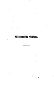 Cover of: Altromanische Glossare: Berichtigt und erklärt