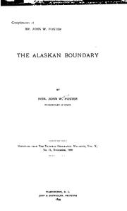 Cover of: The Alaskan Boundary by John Watson Foster