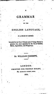 Cover of: A Grammar of the English Language: In a Series of Letters : Intended for the ...