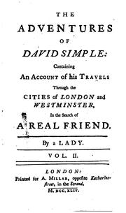 Cover of: The Adventures of David Simple: Containing an Account of His Travels Through ...