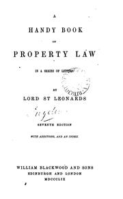 Cover of: A Handy Book on Property Law: In a Series of Letters by Edward Burtenshaw Sugden