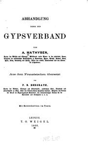 Cover of: Abhandlung ueber den Gypsverband