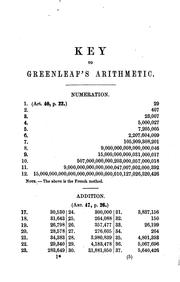 Cover of: A Key to the National Arithmetic: Exhibiting the Operation of the More ... by Benjamin Greenleaf