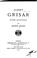 Cover of: Albert Grisar: étude artistique