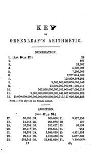 Cover of: A Key to The National Arithmetic: Exhibiting the Operation of the More Difficult Questions in ... by Benjamin Greenleaf