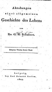 Ahndungen einer allgemeinen Geschichte des Lebens by Gotthilf Heinrich von Schubert