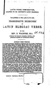 Cover of: A Latin vocabulary, arranged on etymological principles