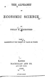 Cover of: The Alphabet of Economic Science