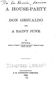 Cover of: A House Party: Don Gesualdo and A Rainy June