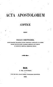 Cover of: Acta apostolorum coptice