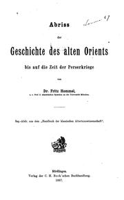 Cover of: Abriss der Geschichte des alten Orients bis auf die Zeit der Perserkriege