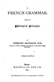 Cover of: A French Grammar: Based on Philological Principles-- by Hermann Breymann