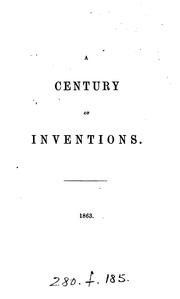 Cover of: A century of inventions by Edward Foss