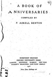 Cover of: A Book of Anniversaries
