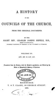 Cover of: A History of the Councils of the Church: From the Original Documents