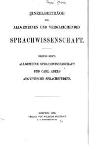 Cover of: Allgemeine Sprachwissenschaft: Und Carl Abels aegyptische Sprachstudien by August Friedrich Pott