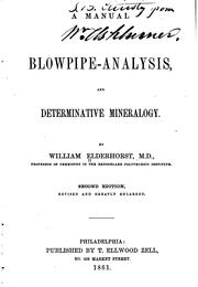 Cover of: A Manual of Blowpipe-analysis, and Determinative Mineralogy