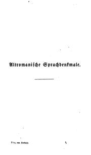 Cover of: Altromanische Sprachdenkmale berichtigt und erklärt, nebst einer Abhandlung über den epischen Vers by Friedrich Christian Diez