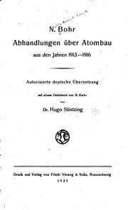 Cover of: Abhandlungen über Atombau aus den Jahren 1913-1916 by Niels Bohr