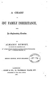 Cover of: A Chart of Hindu Family Inheritance: With an Explanatory Treatise by Almaric Rumsey