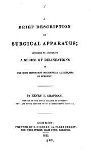 Cover of: A brief description of surgical apparatus by Henry Thomas Chapman