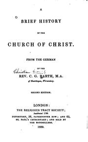 Cover of: A Brief History of the Church of Christ: From the German