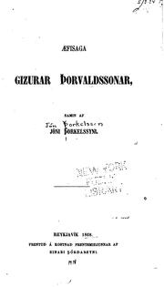 Cover of: Aefisaga Gizurar Thorvaldssonar