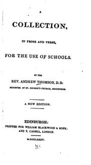 Cover of: A Collection, in Prose and Verse, for the Use of Schools