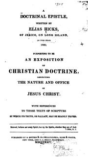 Cover of: A Doctrinal Epistle by Elias Hicks