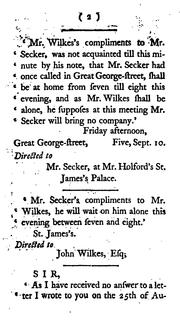 Cover of: A Complete Collection of the Genuine Papers, Letters, &c. in the Case of John Wilkes, Esq: Late ...