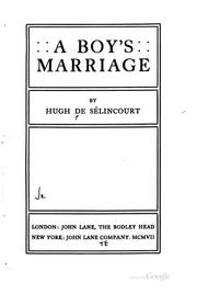 Cover of: A Boy's Marriage