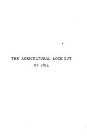 Cover of: The agricultural lock-out of 1874