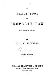 Cover of: A Handy Book on Property Law in a Series of Letters by Edward Burtenshaw Sugden